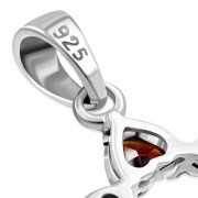 Heart Shape Garnet CZ Star David Pendant, p345